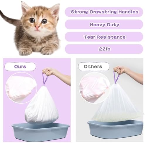 Elzrghs Cat Litter Box Liners Large, 30 Pack Jumbo Drawstring Cat Litter Bags - Image 5