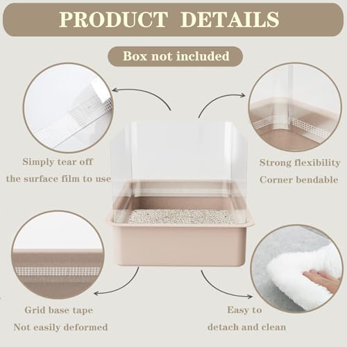 3Pcs Cat Litter Box Pee Shields, Litter Box Splash Guard - Image 3