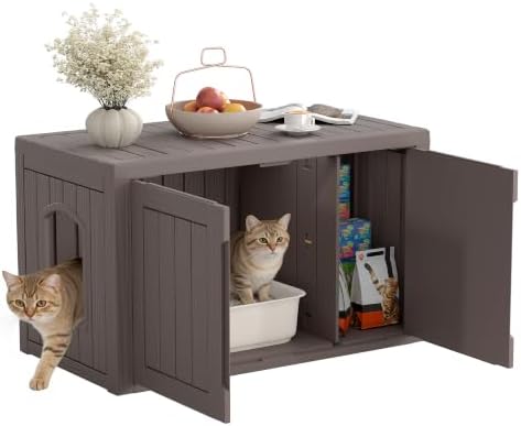 Cat Litter Box Enclosure, Covered Cat Litter Box by Unknown
