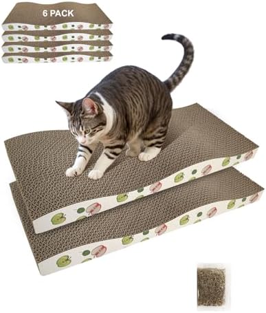 TIMHAKA 6 Pack Cat Scratching Board, Double-Sided Usability, by TIMHAKA