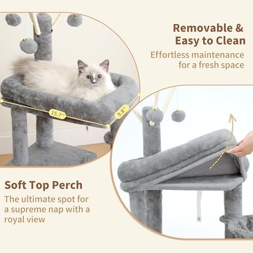 Heybly Cat Tree, 45.3" Cat Tower - Image 5
