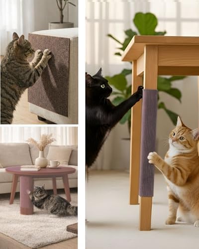 Corner & Wall Cat Scratch Mat, Self-Adhesive Trimmable Cat Scratcher, Wall - Image 4