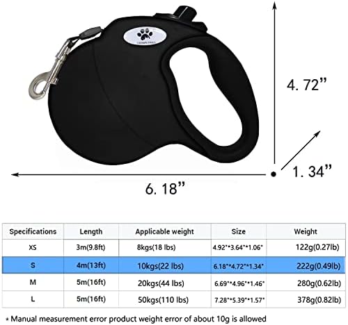 13 ft Retractable Dog Leash for Large Dogs up to 26 lbs, Tangle-Free Nylon Tape - Image 2