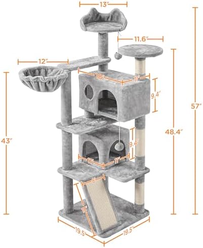 Yaheetech 57in Multi-Level Cat Tree - Image 3