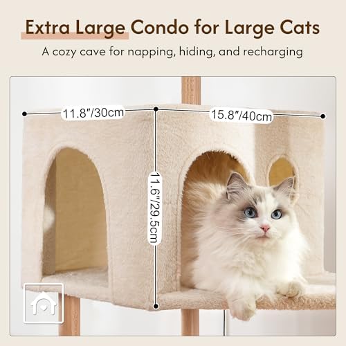 53" Modern Cat Tree with Hammock & Full Sisal Post - Image 5