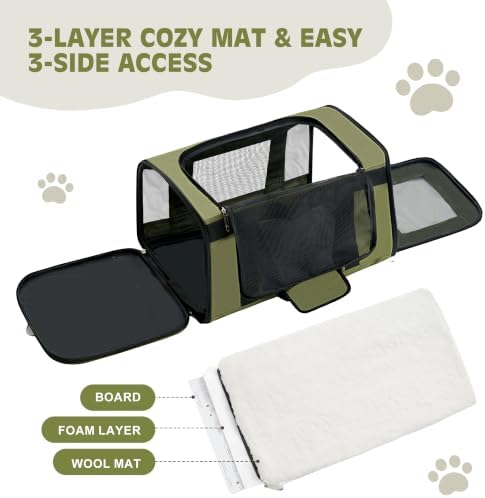 Extra-Large Cat Carrier, Soft-Sided Collapsible Pet Carrier up to 22 lbs - Image 4