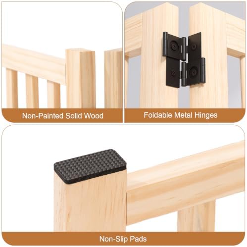 YOCAN Non-Painted Wood Freestanding Pet Gate - Image 5
