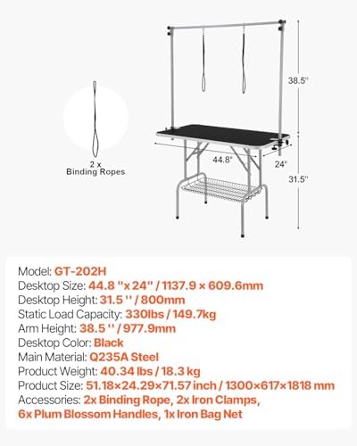 VEVOR 46 Inch Pet Grooming Table, Foldable - Image 7