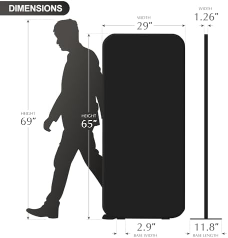 DECOLAB Freestanding Room Partition Divider Panel 29"x65" Midnight - Image 6