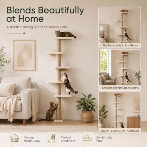 80-Inch Wall-Mounted Cat Tree - Image 5