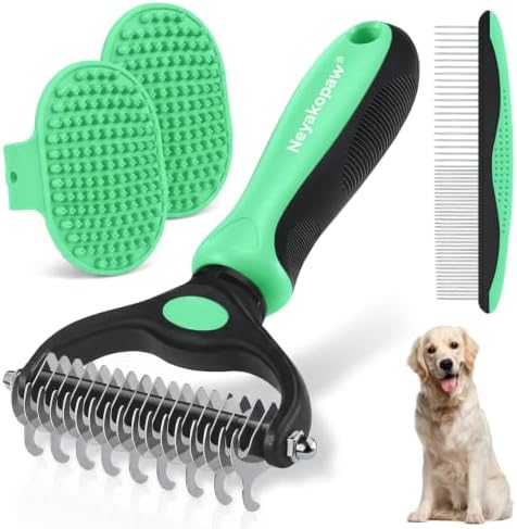 Pet Grooming Rake 4-in-1 Kit for Dogs and Cats, Double Sided Undercoat Rake by Unknown