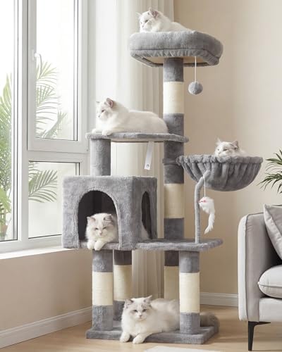 Heybly Cat Tree with Toy, 43.3 inch Cat Tower by HEYBLY