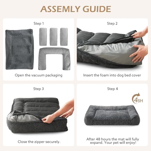 JOEJOY Orthopedic Dog Bed for Medium Dogs, Extra Thick Foam Dog Couch Bed - Image 6