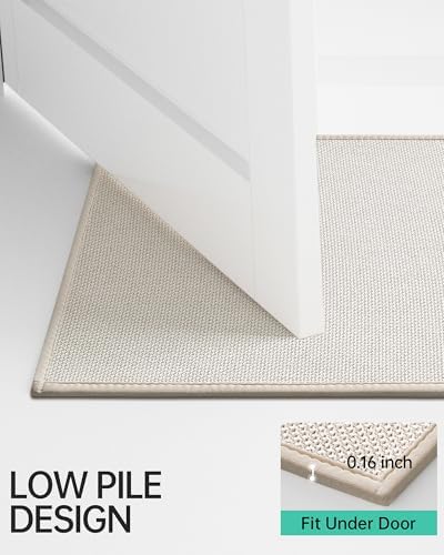 Mecko 16"x24" Bath Mat, Absorbent Quick Dry Bathroom Floor Mats Oatmeal - Image 6