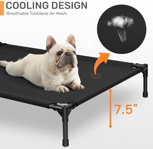 Elevated Dog Bed with Removable Canopy, Sun Protection Shade Tent Dog Cot - Image 3