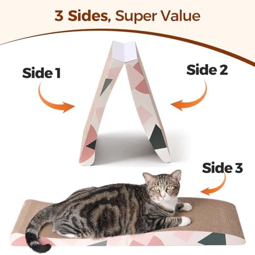 ComSaf Foldable Cat Scratcher Bed, Cardboard Scratch Pad - Image 4