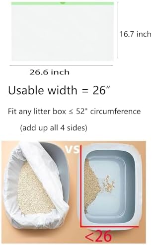 60 Count Cat Drawstring Litter Box Liners 26.6x16.7 inches 2Mils Super Thickfor - Image 2