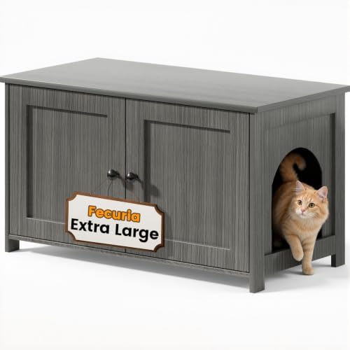 Cat Litter Box Enclosure Furniture Dog Proof by Fecuria