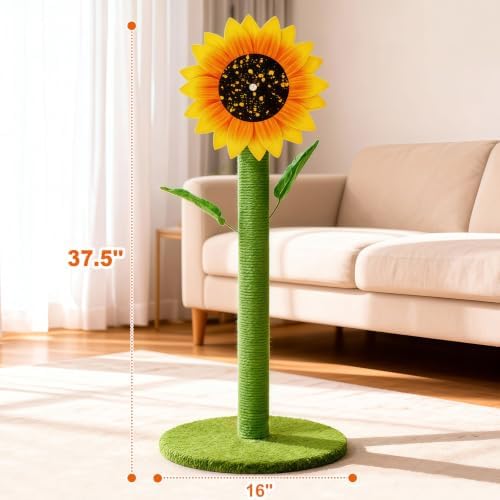 Sunflower Interactive Cat Toys for Indoor Cats, Cute Cat Scratch Post - Image 7