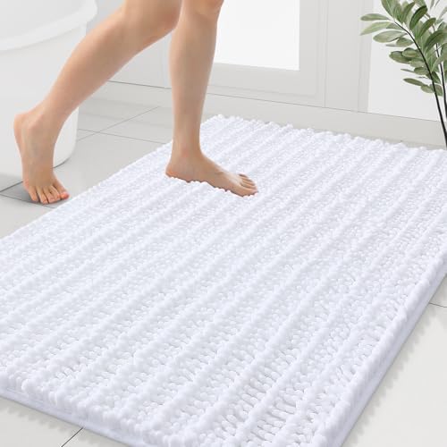 Smiry Bathroom Rugs 40X32, Extra Soft Rubber Backing Chenille Bath Mats by Smiry
