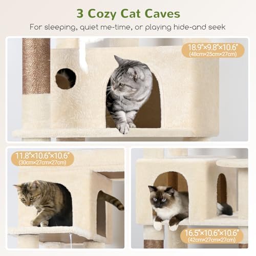 Globlazer F66 Corner Cat Tree, 66in Multi-Level Climbing Tower - Image 4