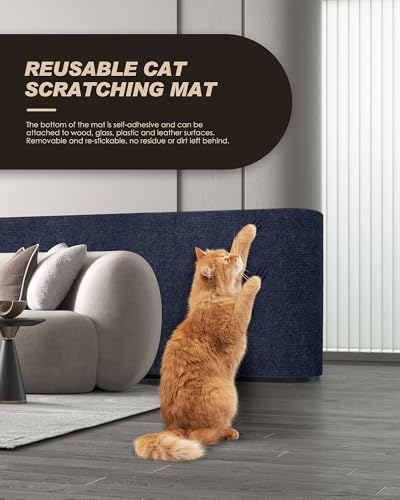 VIVOYAN 78.7"x15.8" Cat Scratch Mat, Trimmable Self-Adhesive Carpet, DIY Climb - Image 3