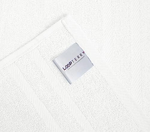 Looperry Small White Bath Towel Set of 6-100% Cotton 23x46 Shower Towels in 450 - Image 6