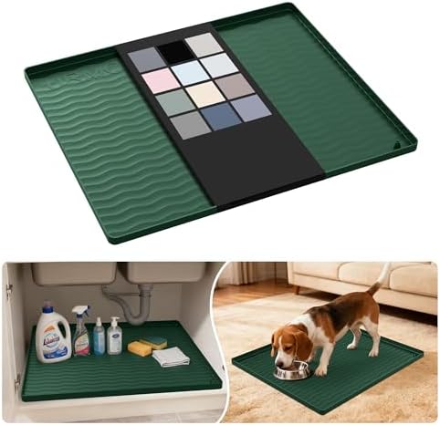 URMONA Waterproof Silicone Under Sink Mat, 22 x 19 in, Flexible Shelf Liner by URMONA