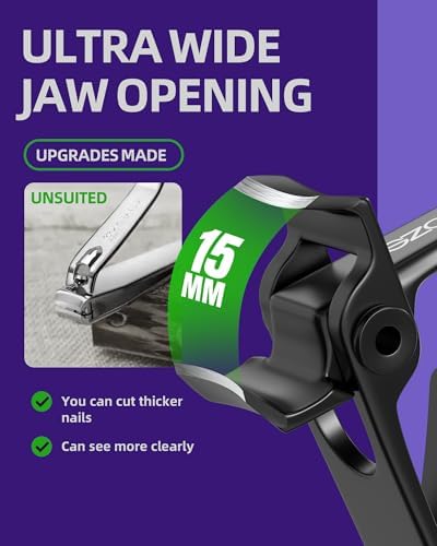 Ultra Wide Jaw Opening Nail Clippers Set, Toenail Clippers - Image 2