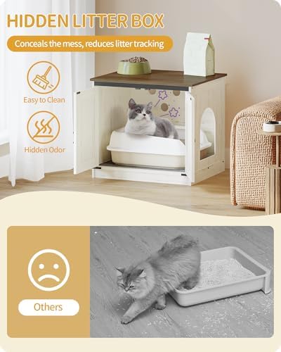 Hzuaneri Cat Litter Box Enclosure, Hidden Litter Box Furniture - Image 3