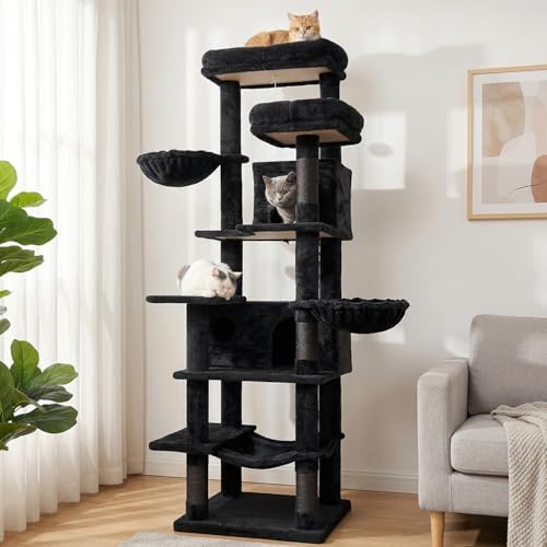 68 Inches Multi-Level Large and Tall Cat Tree Tower by KWOJU