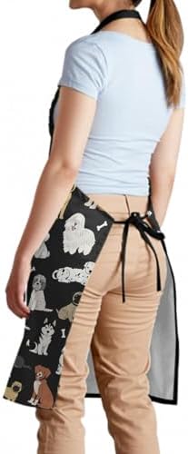Sweetshow Cute Dog Apron with 2 Pockets and Adjustable Neck Waterproof Kitchen - Image 4