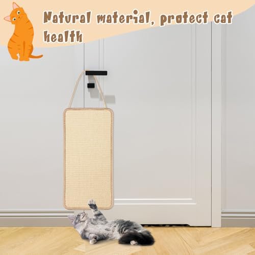 Dansydaisy 2 Pack Sisal Door Cat Scratcher Hanging Scratching Mat - Image 6