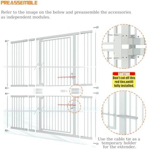 74.8" Extra Tall Pet Gate, 29.5"-51.6" Extra Wide Cat Gate White - Image 5