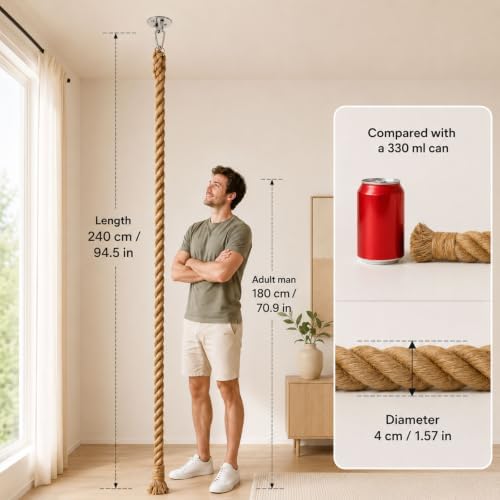 Extra Long 7.9Ft Jute Rope Cat Wall Climber - Image 2
