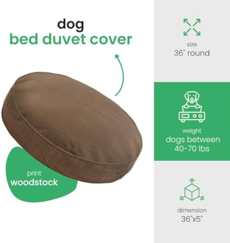 Molly Mutt Woodstock Dog Bed Duvet Cover, GOTS-Certified 100% Organic Cotton - Image 2