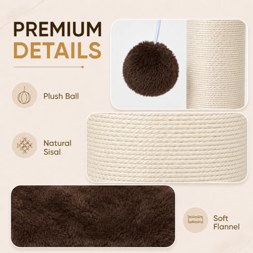 PAWSCRAT 32-Inch Tall Cat Scratching Post, 5.5-Inch Diameter - Image 5