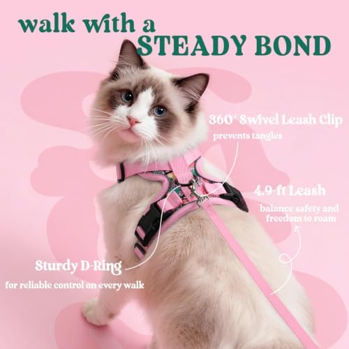 rabbitgoo Cat Harness and Leash Set, Escape Proof Vest, Melon Munch - Image 5