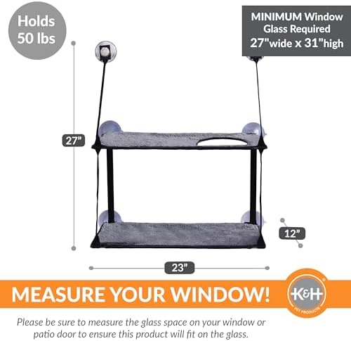 K&H Cat Window Perch, EZ Mount Double Stack Kitty Sill - Image 5