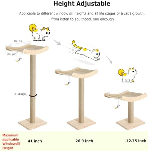 Cat Window Perch with Scratching Posts, 46-Inch Wooden Tree - Image 3