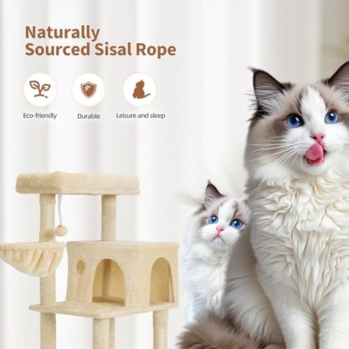 56.2 Inch Cat Tree with Cat Condo Viewing Platform - Image 4