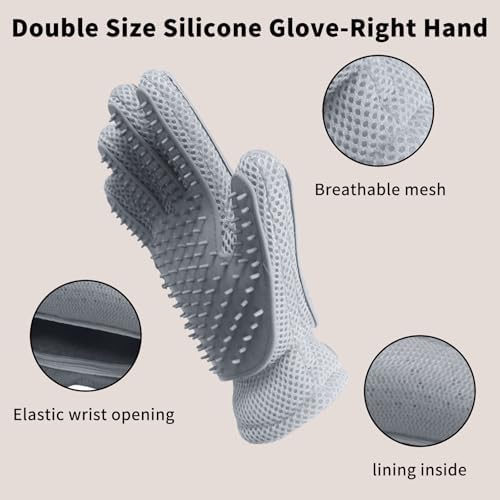 2 in 1 Pet Grooming Gloves - Image 3