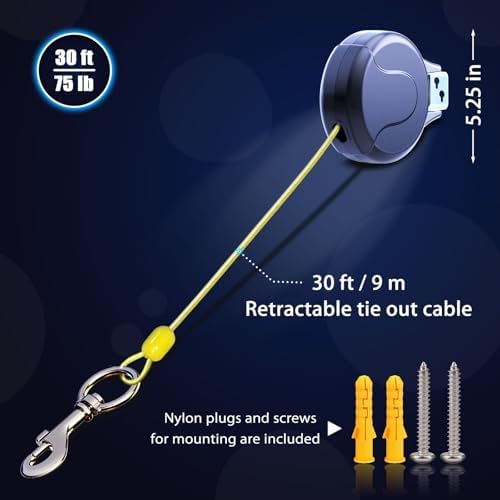 30ft Wall Mount Retractable Dog Tie Out Cable - Image 2