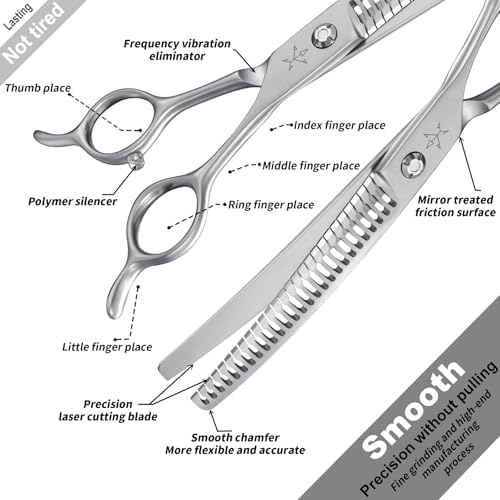 High-end Professional Dog Grooming Curved Thinning Scissors Teeth Blending - Image 3