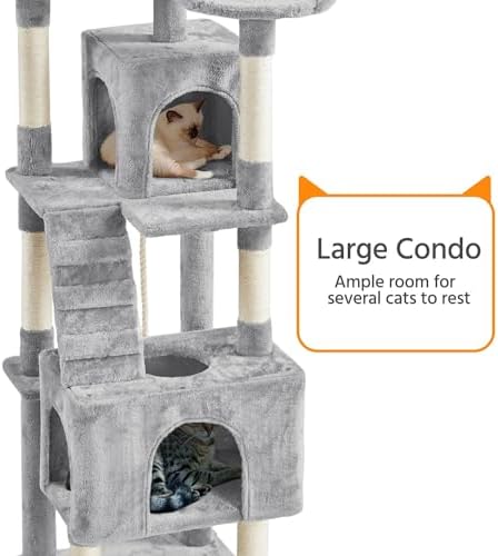 Yaheetech XL Cat Tree, 72in Multi-Level Cat Tower - Image 5