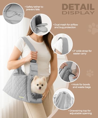 JourCraf Dog Carrier Sling for Small Dogs, Front Cat Sling & Cats Up to 15 lbs - Image 3