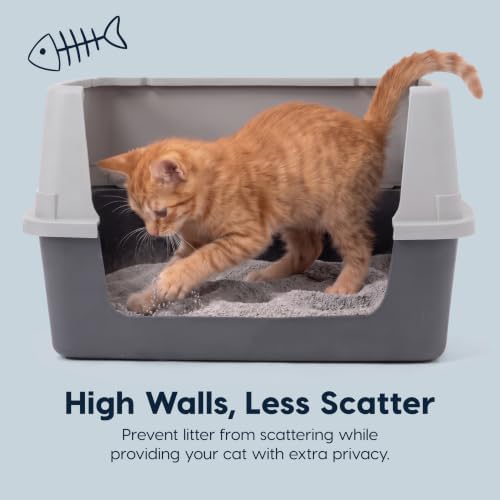 IRIS USA Cat Litter Box Small, High Sided, Scatter Shield - Image 6