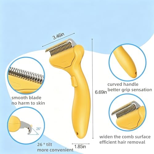 Undercoat Rake for long haired Cats & Small/Medium Dogs – Deshedding Brush & - Image 4