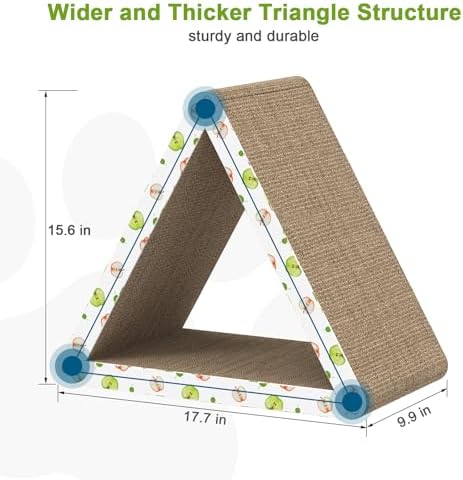 TIMHAKA Triangle Cat Scratcher, 6 Usable Sides Scratching Pads - Image 2