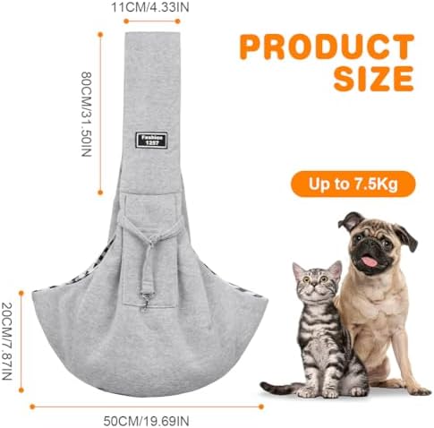 Dog Sling Carrier with Padded Strap, Reversible Pet Carrier - Image 2